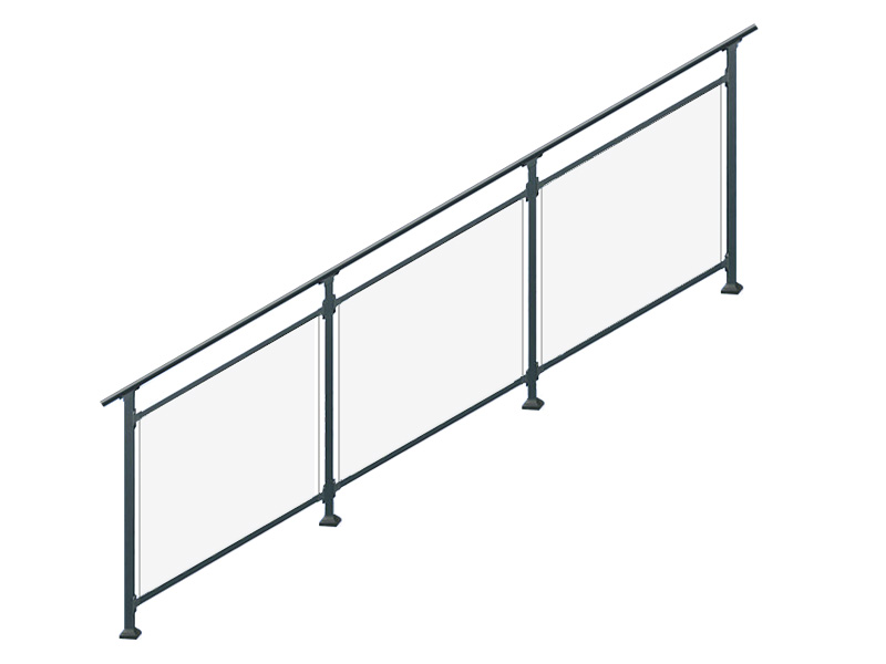 鋅鋼玻璃樓梯欄桿圖片